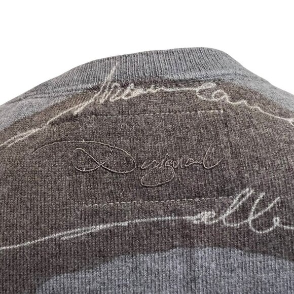 Desigual Men's Striped Striped V-Neck Wool Sweater Size Medium - Picture 6 of 10